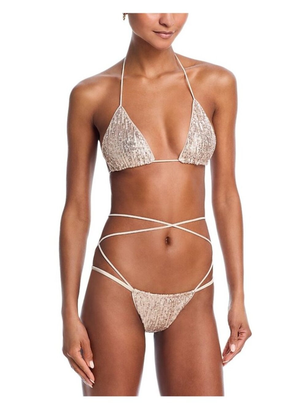 NWT Norma Kamali Criss Cross Bikini Top & Bottom Set Baby Size XS